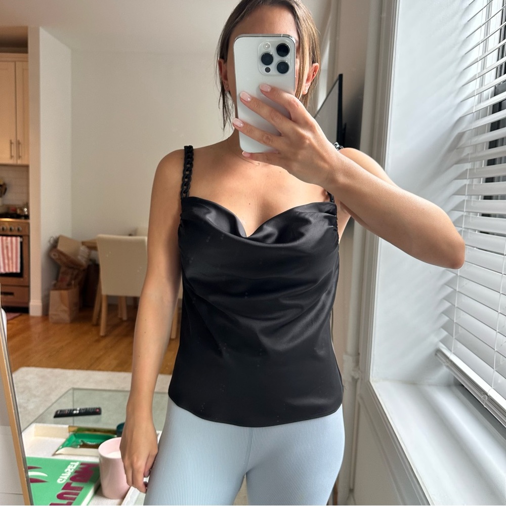 Zara Chain Tank Satin Effect